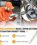 Mechanic using Dual Clutch Transmission Reset Tool For Ford Focus DPS6 6DCT250 DSG Unlatch Kit, close-up view of tool
