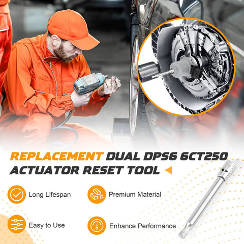 Mechanic using Dual Clutch Transmission Reset Tool For Ford Focus DPS6 6DCT250 DSG Unlatch Kit, close-up view of tool