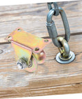 Two Pack Heavy Duty Track Pulley Wheels For Sliding Doors Built Tough Easy Install shown with chain and mount on wooden surface.