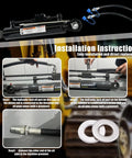 Kingway hydraulic top link Cat. 1-1 with locking block and two hoses; black cylinder with installation instruction panels