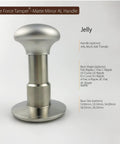 Top Shelf 58.5mm Espresso Tamper Kit Featuring Matte Aluminum Jellyfish Handle And Food Grade Stainless Steel Base.