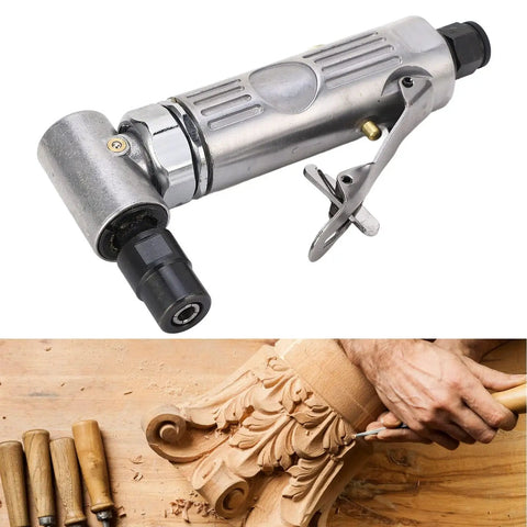 Heavy Duty 90 Degree Air Die Grinder Pumping 20000 Rpm For Smoother Polishing And Faster Grinding Projects Engineered From Bombproof Zinc Alloy close-up for detailed wood carving.