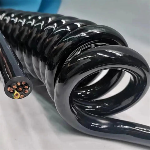 Hella Durable Spiral Spring Power Extension Cord Expands Up To 15 Meters With 20 AWG 18 Core Telescopic Wire for indoor outdoor use