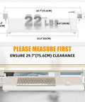 Illustration showing dimensions of Under Desk Keyboard Tray With Pull Out Slide And C Clamp Mount, with measuring tape guide.