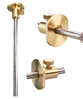 Professional Grade Brass Wheel Marking Gauge Kit Including Two Spare Cutter Wheels And Precise Metric Micro Adjuster Ruler For A Kickass Woodworking Rack You Will Adore closeup of brass marking tool with metric ruler and stainless steel components.