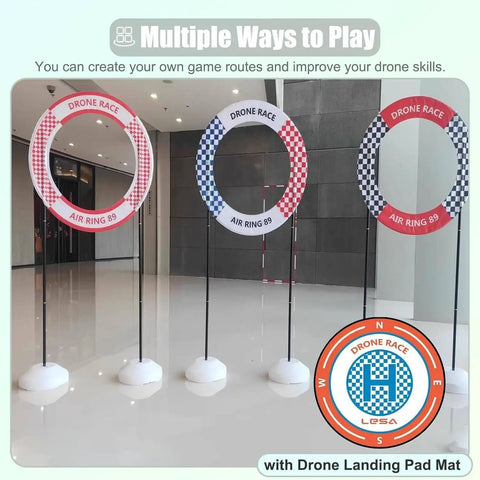 Indoor Drone Obstacle Course Kit For FPV Racing DIY Gates Set Practice Equipment For Beginners And Kids Sturdy Lightweight PVC Frames Customizable Race Modes Solo Or Multiplayer Flight Practice.