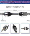 Toyota Front CV Axle Shaft Pair For 4Runner 2003 2022 Tacoma 2005 2023 And FJ Cruiser 2007 2014 Replacement Drive Axles Left And Right Beefed Up Heavy Duty OE Style Fit For All Terrain And Daily Driving, 25.5in, 30 splines