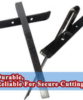 Solid Rip Fence Guide Kit That Upgrades DeWalt Circular Saws And Grips Firmly To Standard Guide Rails For Clean Straight Cuts No Sweat At Work Or Home Projects - view of dual steel fence guides with measuring marks.
