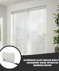 Heavy Duty Roller Blinds Cord Winder With Crank Handle High Grade Abs Plastic Window Shutter Strap Repair Kit For No Sweat Operation And Quiet Home Repairs in white finish.