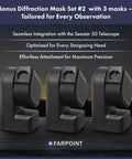 Pro Bahtinov Focusing Mask Kit With Front Holder For ZWO Seestar 50 Telescope including bonus diffraction spike masks