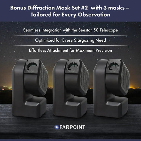Pro Bahtinov Focusing Mask Kit With Front Holder For ZWO Seestar 50 Telescope including bonus diffraction spike masks