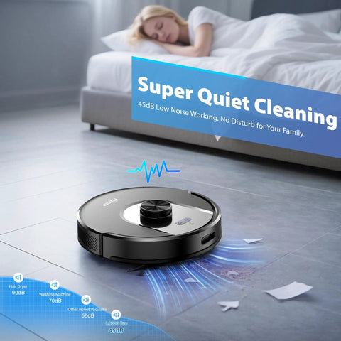 Beast Mode Vacuum And Mop Combo With 6000Pa Suction Auto Carpet Boost Smart LiDAR Navigation 150 Minute Runtime in bedroom