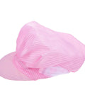 Straight Up Reliable Anti Static Mesh Cap In Pink With Hella Breathable Design For Cleanrooms And Electronics Shops Secures Hair Lockdown While Blocking Dust Lint For Smooth Daily Grind Operations, showing a side view of the mesh cap.