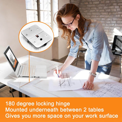 Adjustable 180 Degree Locking Hinges For DIY Bifold Doors And Folding Tables Zinc Alloy Construction 4 Pack with work setup