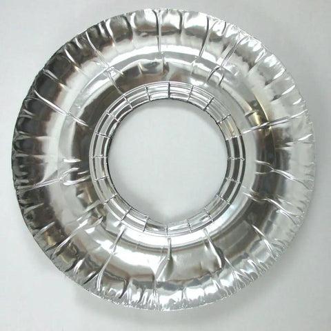 40 Pack Aluminum Foil Round Gas Burner Bib Oven Liners Covers 7.5 Inch Durable Kitchen Shield Set for mess-free cleanup