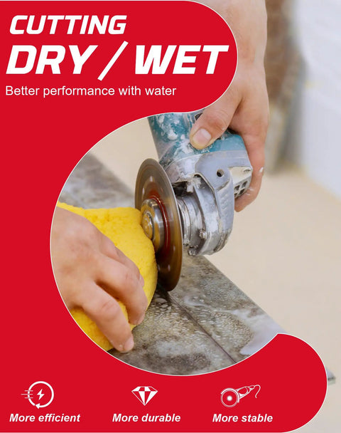 Using 4.5 Inch Super Thin Diamond Porcelain Saw Blade For Ceramic Tiles 2 Pack Wet Or Dry Cutting With Turbo Mesh Rim