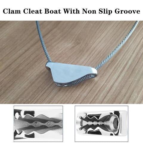 316 Stainless Steel Clam Cleat For Boats And Kayaks, Rugged Marine Grade Rope Cleat, Rust Resistant Cleat For Kayaks Or Sailboats