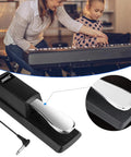 Sustain Pedal For Digital Pianos And Keyboards With Polarity Switch, Built To Last ABS Housing And Chrome Pedals, Black