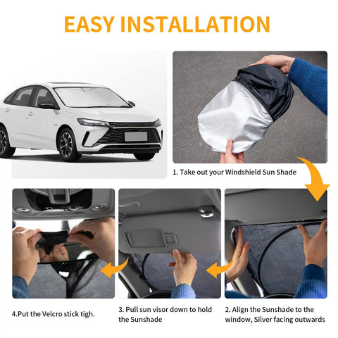 Mercedes-Benz C Class Sun Shade Windshield Cover For W205 W204 CLA CLS CL 2008 To 2024 easy installation steps