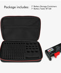 Open Battery Storage Case With Built In Tester Waterproof Battery Organizer Holds 199 Plus Batteries Including AA AAA C D 9V And Button Cells