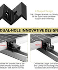 Dual-hole design of Ten Piece Solar Panel End Clamp Kit Fits 30Mm And 35Mm Rails Aluminum Z Brackets with nuts and bolts.