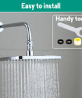 Beefy Heavy Duty Shower Head Swivel Ball Adapter With Solid Brass Construction, Chrome Polished Finish, Adjustable Shower Arm Connector installed on shower arm