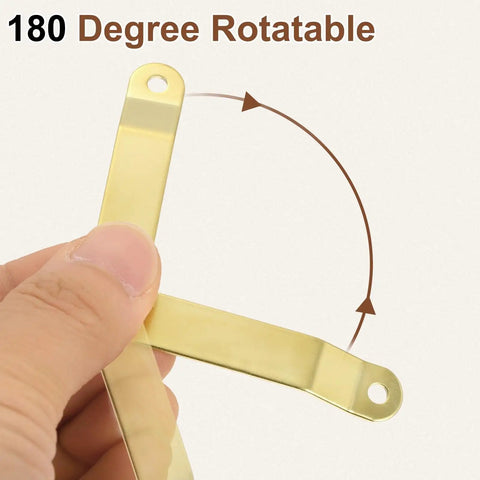 Heavy Duty Folding Lid Support Hinges 2 Piece Set, 180 Degree Easy Swing Iron Stays With Slick Gold Tone Finish in hand.