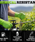 Amazon TitanFlex green heavy-duty nitrile gloves, 8-mil, large, textured grip, powder-free, box of 100.