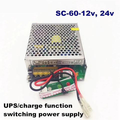 60W Switching Mode Power Supply With UPS And Charge Function, Converts 110/220V AC To 12V Or 24V DC, Battery Charger