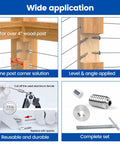 Diagram showing Patented Hidden End One Eighth Inch Invisible Cable Railing Kit With Swage Lag Screws And Aluminum Ferrules used on wood post.
