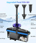 660GPH Pond Filter With RGB Auto Cycle LED Lights And Built In 40W Pump All In One Durable 3 Stage Filtration for ponds