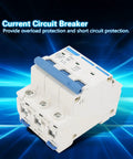 Three Pole 63 Amp Miniature Circuit Breaker For 220 To 380V AC 4500A Breaking Capacity Built Tough DIN Rail Mounted RCCB DZ47 63 Model ID