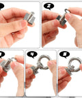 Step-by-step assembly of Six Piece M8 T Slot Bolt Kit With Heavy Duty Eye Bolts And T Track Mount Anchors, 304 Stainless Steel T Nut