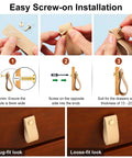 Easy installation guide for 24 Pieces PVC Leather Drawer Pulls For Cabinets And Furniture with brass screws.