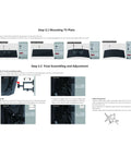 Step-by-step assembly guide for Built Tough Full Motion TV Wall Mount with instructions for mounting and adjusting angles.