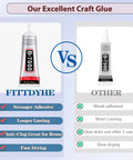 Comparison of clear jewelry glue for rhinestones and craft projects, highlighting adhesive strength and drying time.