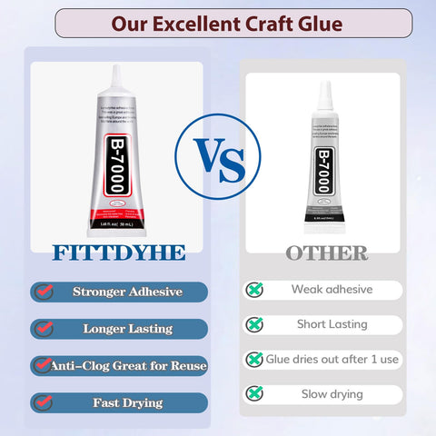 Comparison of clear jewelry glue for rhinestones and craft projects, highlighting adhesive strength and drying time.