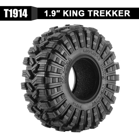 King Trekker 1.9 Inch S5 All Terrain Tires For One Tenth Scale Crawlers, showcasing tread and sidewall design