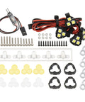 Bright LED Light Kit For RC Crawlers With Clover Style Spotlight For Axial SCX24 Traxxas TRX4M including components and wires
