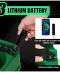 Lithium battery insertion for Launch Monitor With Automatic Ball Dispenser And Swing Trainer, showing USB port and phone charge