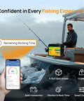 12V 50Ah LiFePO4 Battery With 100W Portable Solar Panel, Bluetooth 5.0 Real-Time Monitoring on boat with phone display