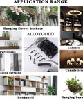 Knock Out Your Gear Organization With These Rock Solid Black Screw Hooks Eighty Piece Pack One Inch Right Angle Wall Clamps Carbon Steel Self Tapping Hangers For Heavy Duty Work used in various applications like hanging flower baskets and curtains.