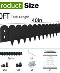 Heavy Duty Galvanized Steel Landscape Edging Kit 20 Foot With Scalloped Design dimensions and included accessories