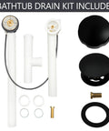Heavy Duty Matte Black Bath Drain Plug With A Slick 35 Inch Cable Drive Pop Up Mechanism And Solid Brass Handle Designed For Low Profile Tubs That Run Tight And Hold Up Real Nice Every Single Time, complete bathtub drain kit components.