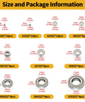 70 Piece Ball Bearings Set Pro Grade For 3D Printers Skateboards And Furniture Wheels With 10 Sizes Deep Groove Carbon Steel Bearings 693ZZ 623ZZ 624ZZ 685ZZ 687ZZ 627ZZ 608ZZ 6000ZZ 6903ZZ 6203ZZ size chart
