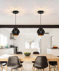 Black Industrial Pendant Lights For Kitchen Island With Geometric Diamond Shade Dope Modern Vintage Chandelier 1 Light