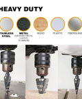 M2 HSS Step Drill Bit 4-32mm By Jerax Tools used for drilling metal, wood, and plastic shown in various applications
