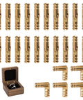 25 Pcs Small Brass Barrel Hinges for Wooden Boxes 135 Degree Folding Mini Hidden Cylinder Hinges for DIY Crafts Jewelry Boxes and Cases