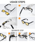 Usage steps for attaching Polarized Clip On Sunglasses For Ray Ban Meta Wayfarer RW4006 And Gen 2 RW4012 Regular 50 22 Matte Black Frame