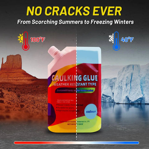 Pro Grade Heavy Duty Concrete Crack Filler Caulking Sealant Kit For Driveways with temperature range illustration
